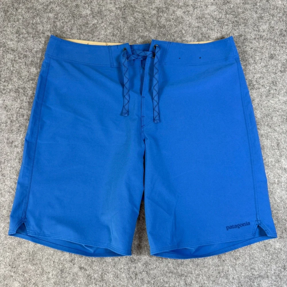 Patagonia Board Shorts Mens 33 Blue Stretch Planing Swim Trunks NEW Without Tags